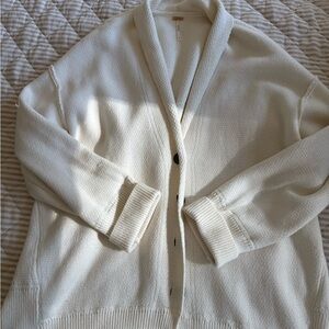 Free People Oversized Cream Cardigan Sweater